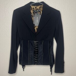 Dolce & Gabbana Black Corset-Style Blazer Women’s Size 42